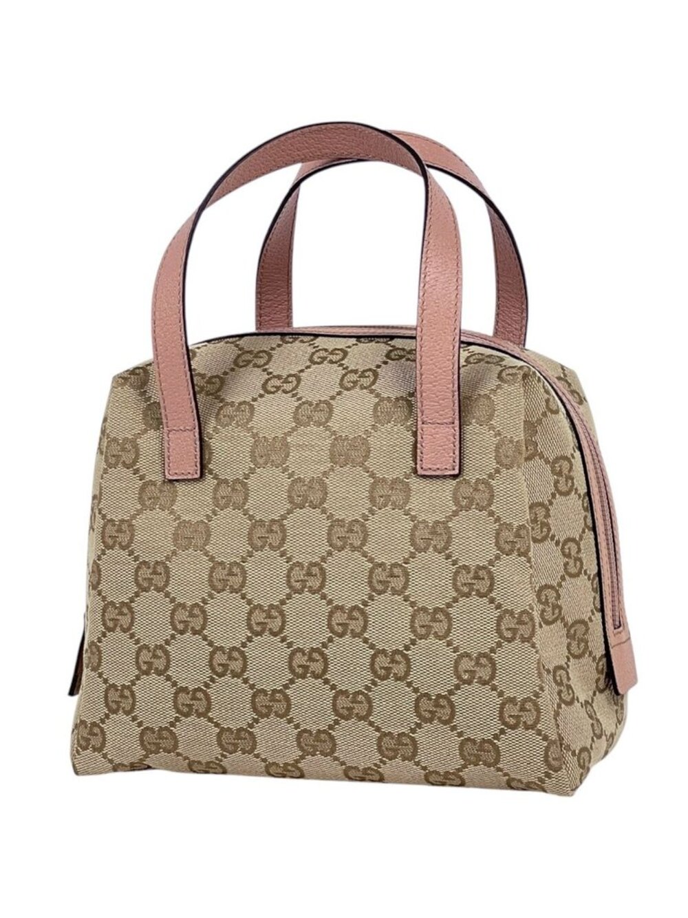 Gucci Handbag GG Pattern Canvas Beige Pink